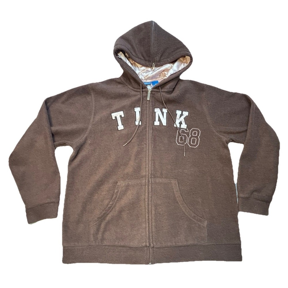 Disney Tinker Bell Hoodie Mens M‎ Brown Fleece Full Zip Spoiled Since 1953 Y2K